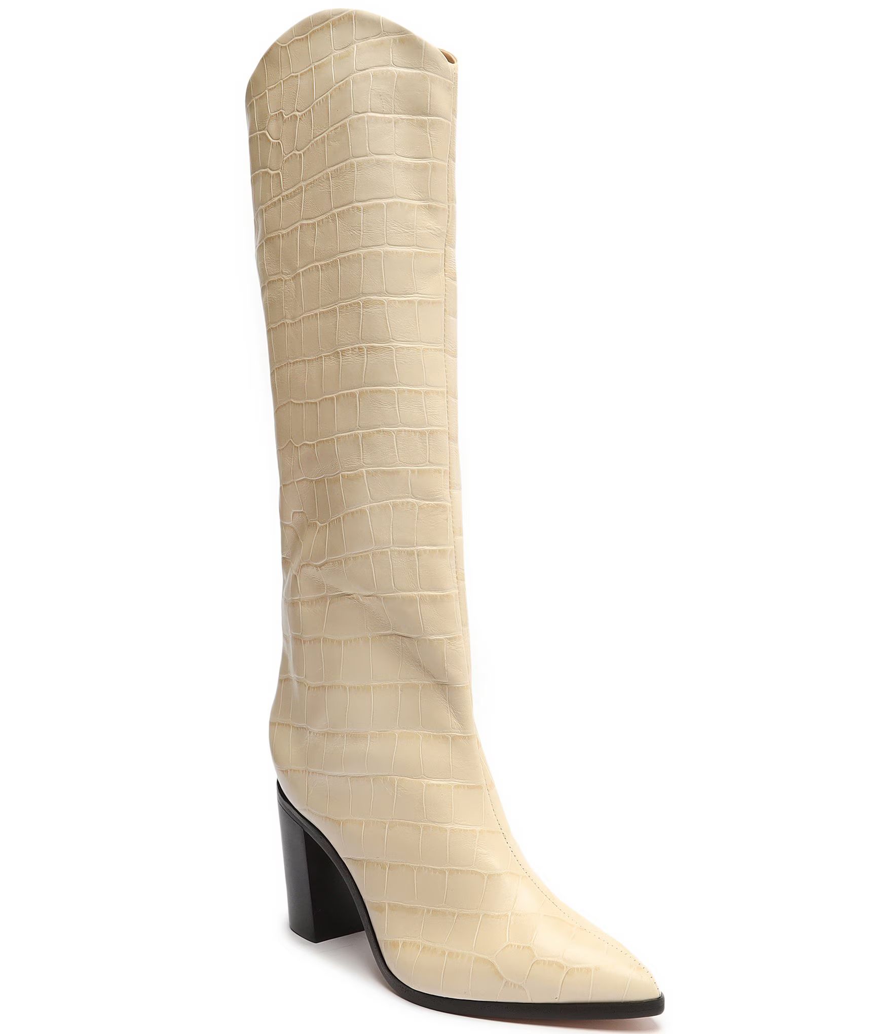 Analeah Croco Print Leather Tall Boots | Dillards