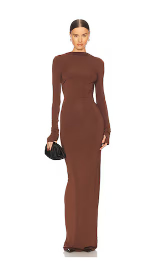 Jersey Backless Maxi Dress in Chocolate Au Lait | Revolve Clothing (Global)