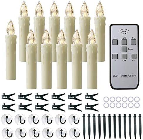 MIXALY 12 PCS Flameless Window Candles - Ivory Battery Operated LED Taper Candles with Remote Upd... | Amazon (US)