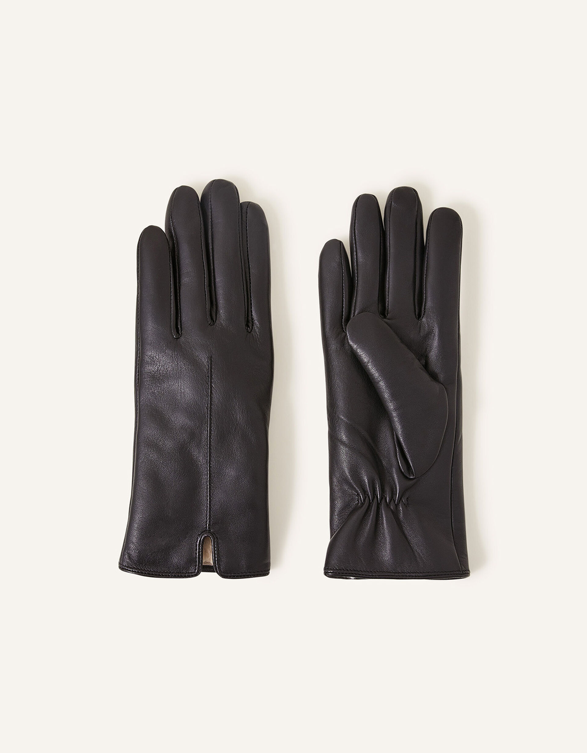 Faux Fur-Lined Leather Gloves Black | Accessorize (Global)
