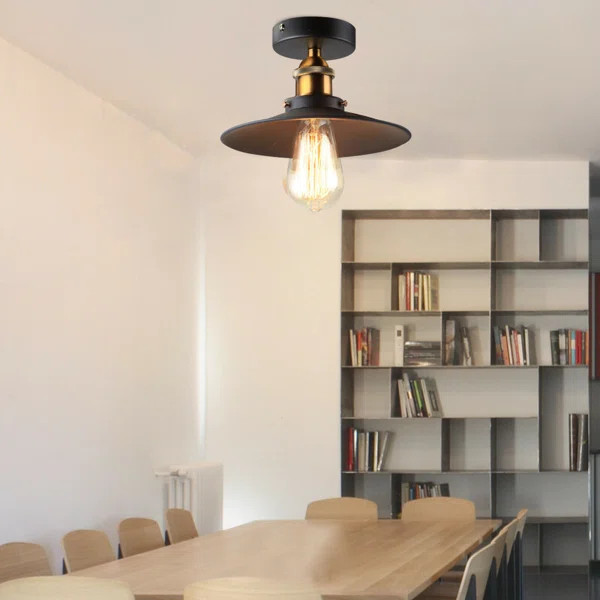 Libertytown 1 - Light 10.24'' Unique/Statement Schoolhouse Semi Flush Mount | Wayfair North America