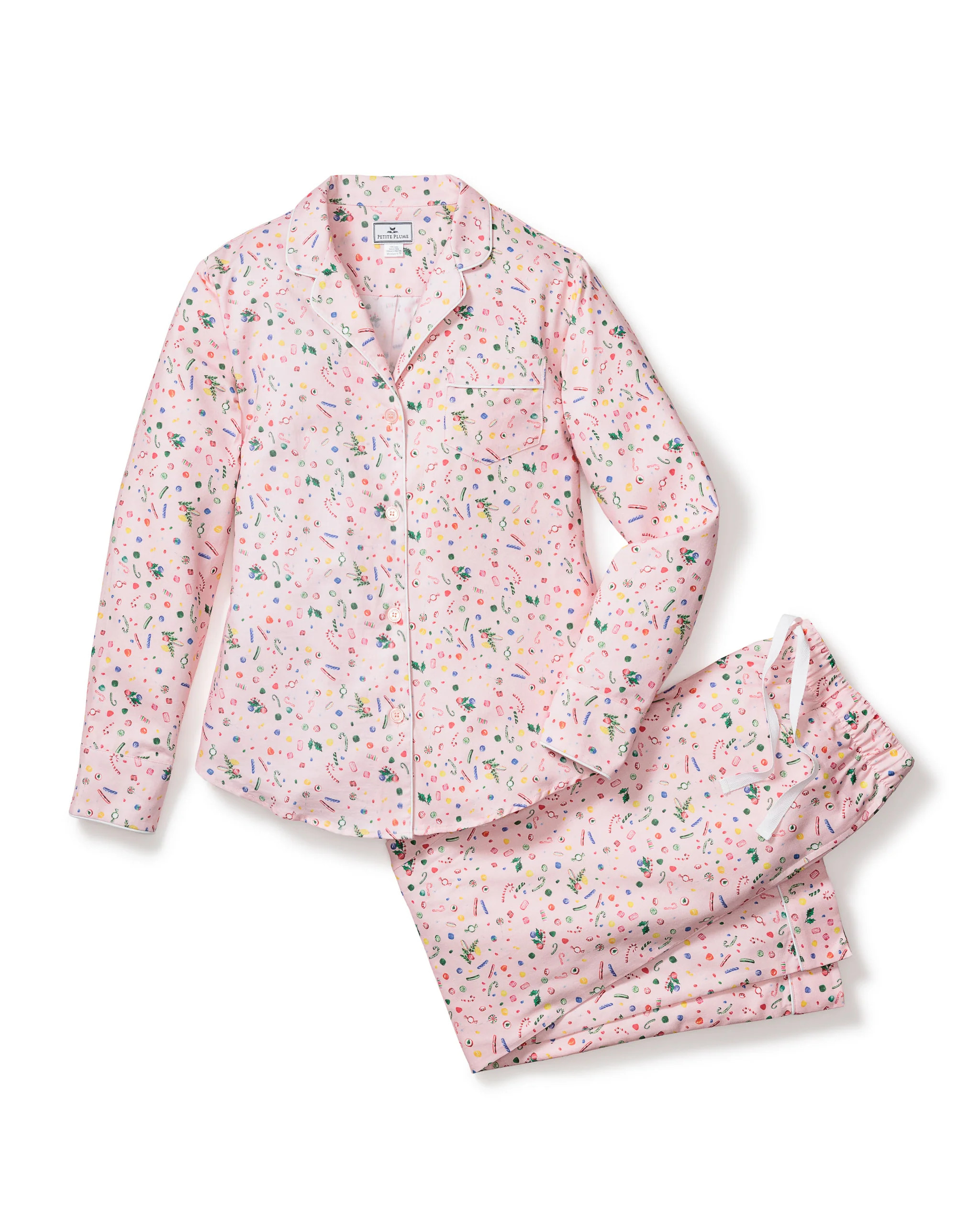Women's Twill Pajama Set in Vintage Sweets | Petite Plume