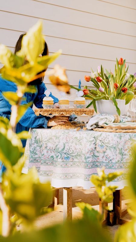 Spring Tablescape perfect for Easter  and alfresco dining 🌷

#LTKSeasonal #LTKhome #LTKVideo