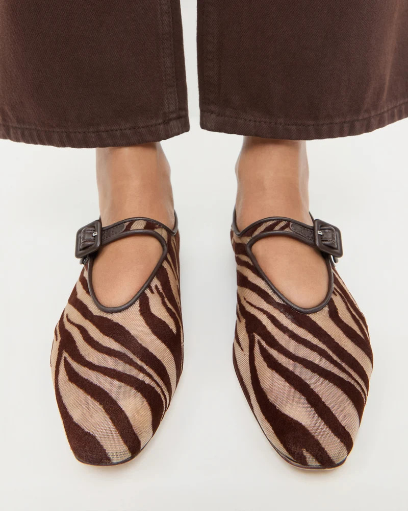 Junia Zebra Mary Jane Flat | Loeffler Randall