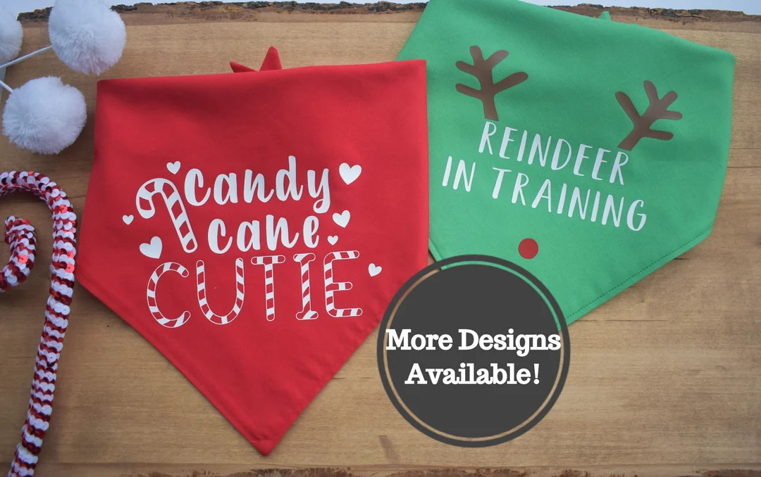 Funny Christmas Dog Bandana CUSTOM Holiday Tie and Snap Dog - Etsy | Etsy (US)