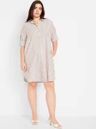 Linen-Blend Shirt Dress | Old Navy (US)