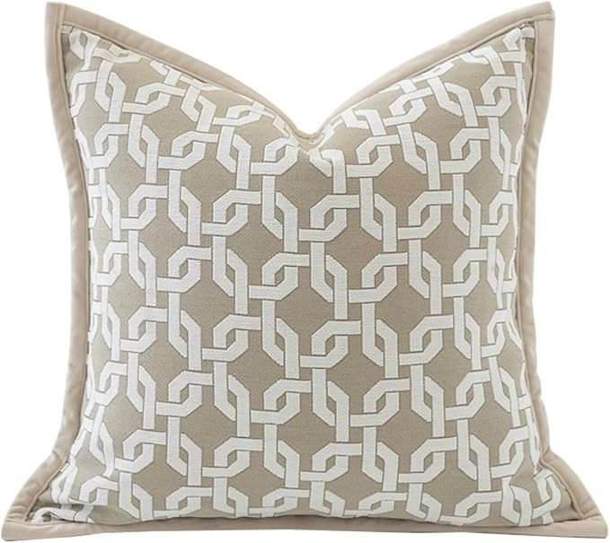 Croker Horse 20x20'' Inches Throw Pillow Cushion Cover - Chain Pattern Chenille Jacquard Embroide... | Amazon (US)