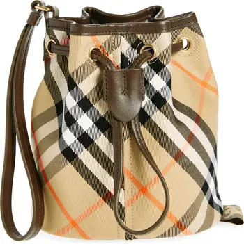 Burberry Check Drawstring Canvas Pouch | Nordstrom | Nordstrom