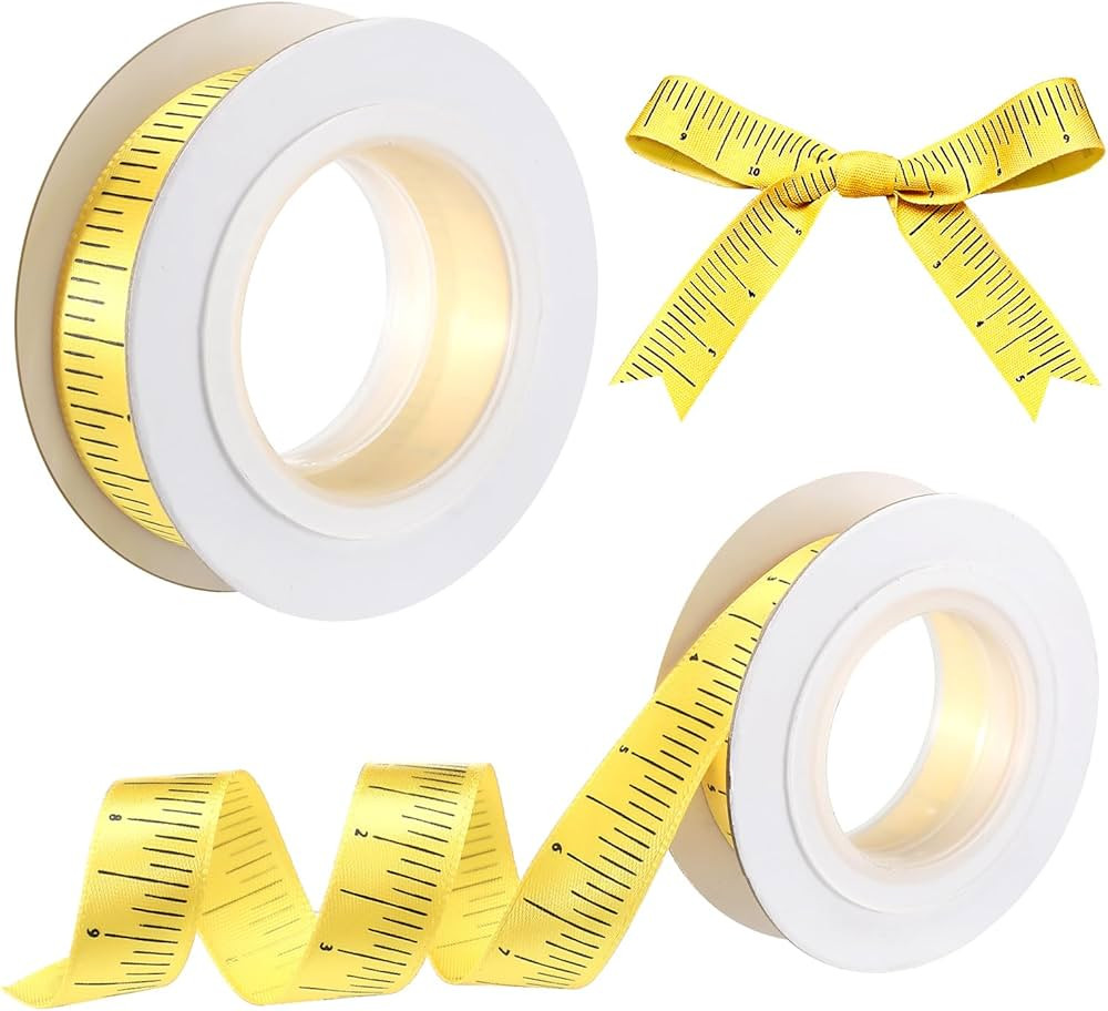 2 Pack Ruler Ribbon for Craft 10 Yard Teacher Measuring Tape Ribbon Cotton Measure Cloth Seamstre... | Amazon (US)