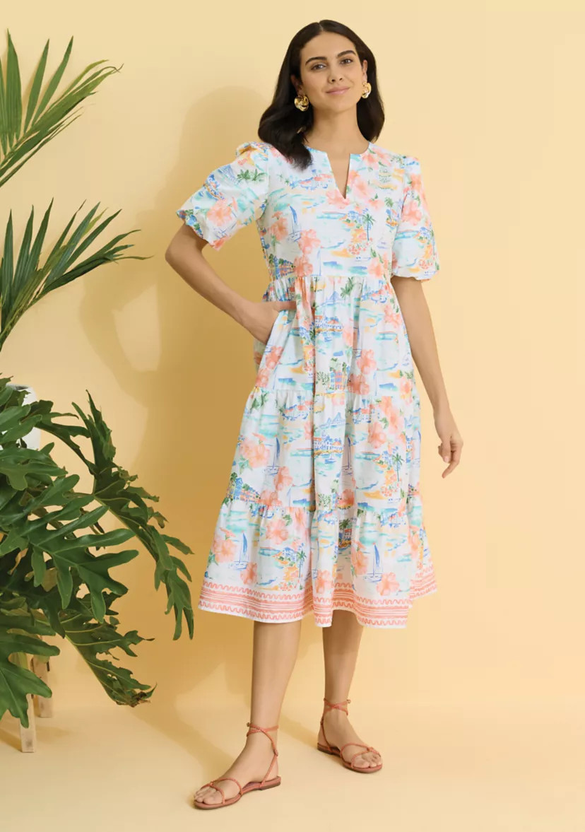 Sewing Down South x Crown & Ivy™ Riley Short Sleeve Tiered Midi Dress | Belk