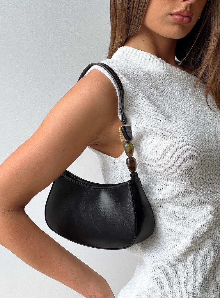 Contradiction Bead Detail Shoulder Bag Black | Princess Polly US