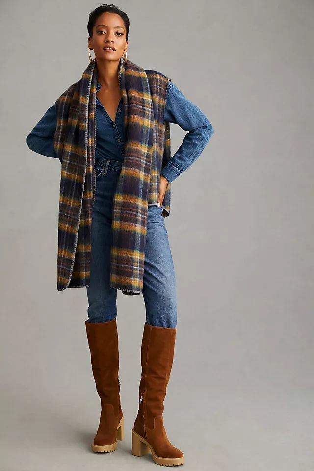 By Anthropologie Plaid Vest with Scarf | Anthropologie (US)