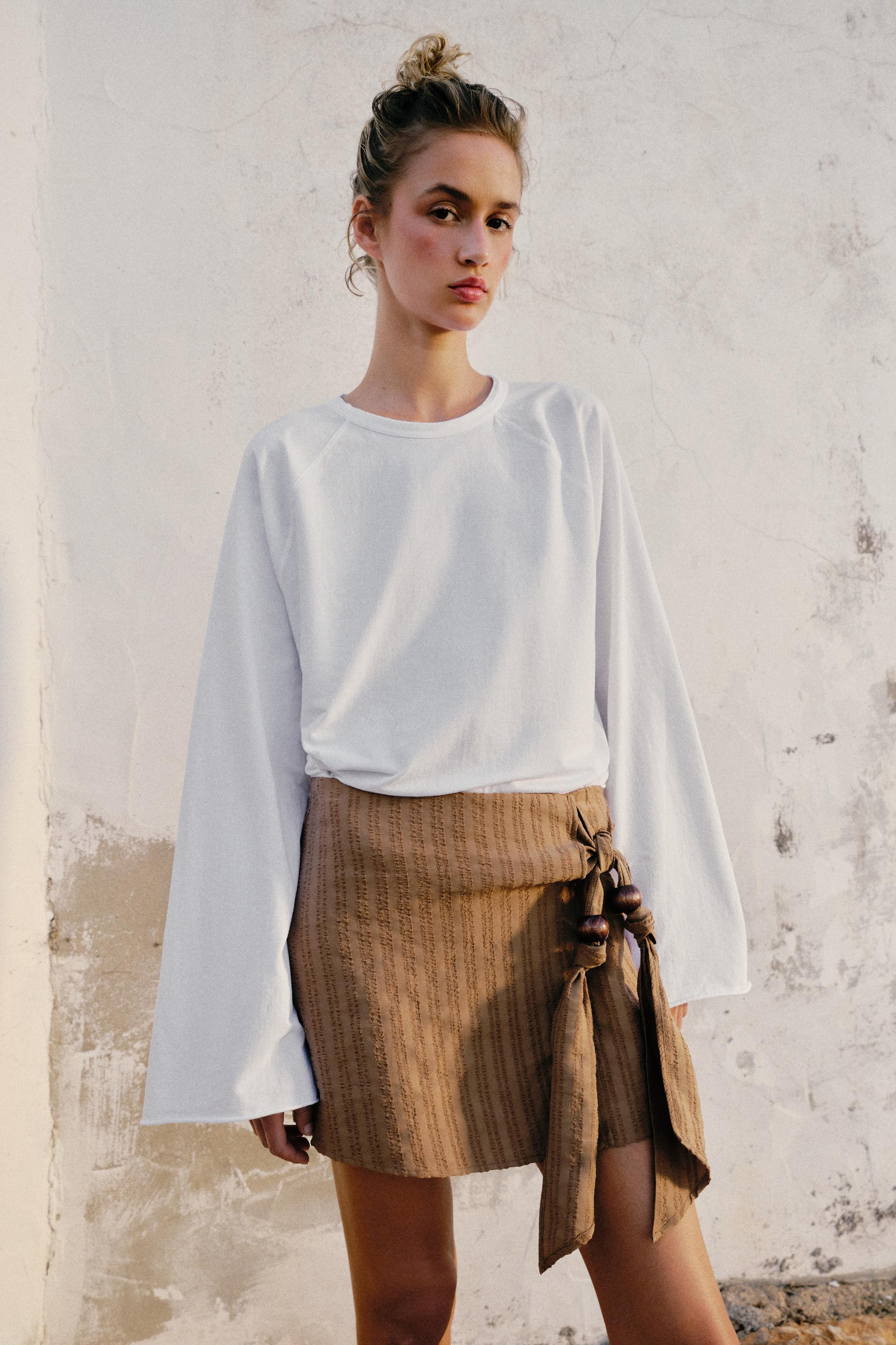 BEADED KNOTTED SKORT | Zara US