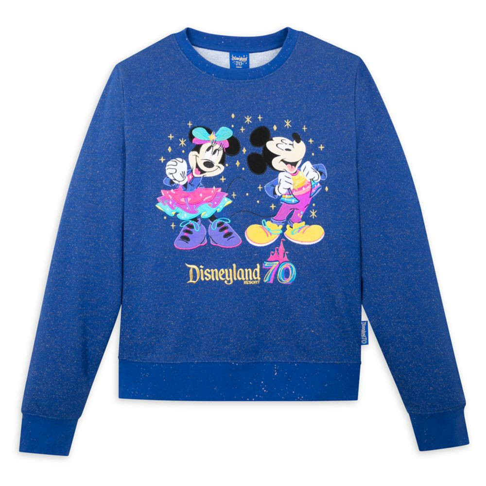 Mickey and Minnie Mouse Pullover Sweatshirt – Disneyland Resort 70th Anniversary | Disney Store
