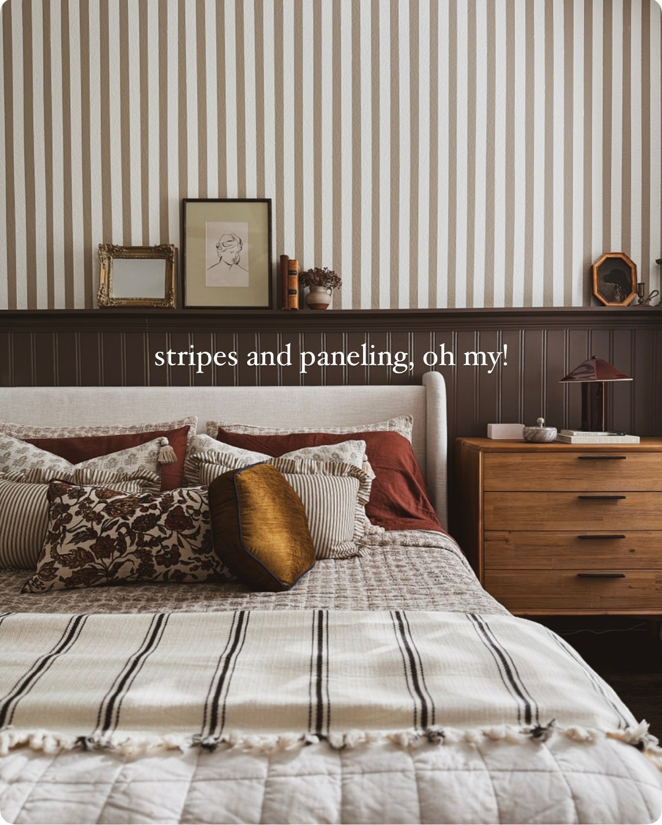 primary bedroom, storage bed, FrogTape, beadboard, paneling, dresser, Castlery, Lowe’s, throw pillows, throw blankets, laser level

#LTKHome