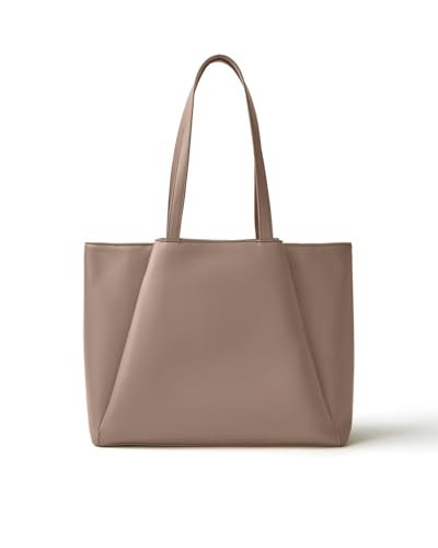 Work Tote Bags for Women 15.6 Inch - Laptop Tote Bag with Zip Compartments - Large PU Leather Office Purse Computer Briefcase | Amazon (US)