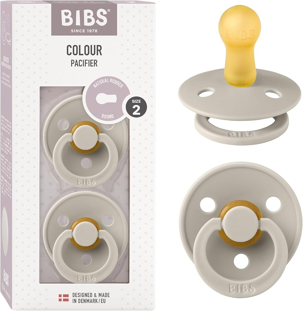 BIBS Pacifiers | Natural Rubber Baby Pacifier | Set of 2 BPA-Free Soothers | Made in Denmark | Sa... | Amazon (US)