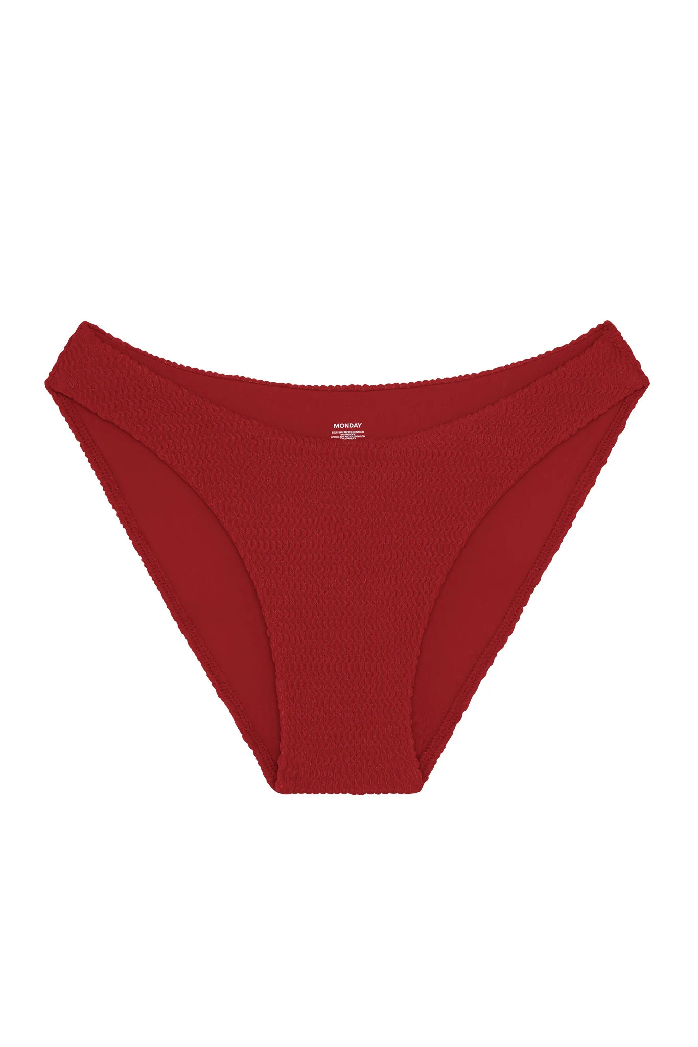 Seychelles Bottom - Cherry Crinkle (Modest Coverage) | Monday Swimwear