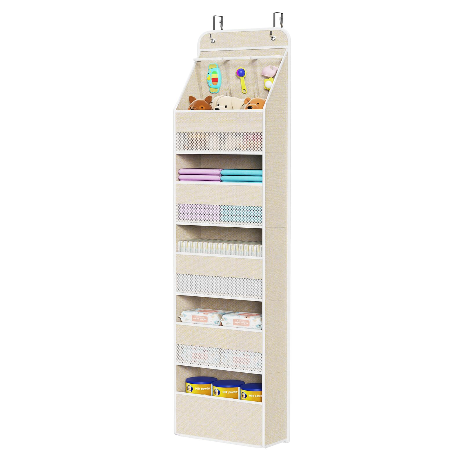 Univivi 6-Shelf Over Door Hanging Organizer Fabric Baby Door Storage with 5 Extra Large Capacity ... | Amazon (US)
