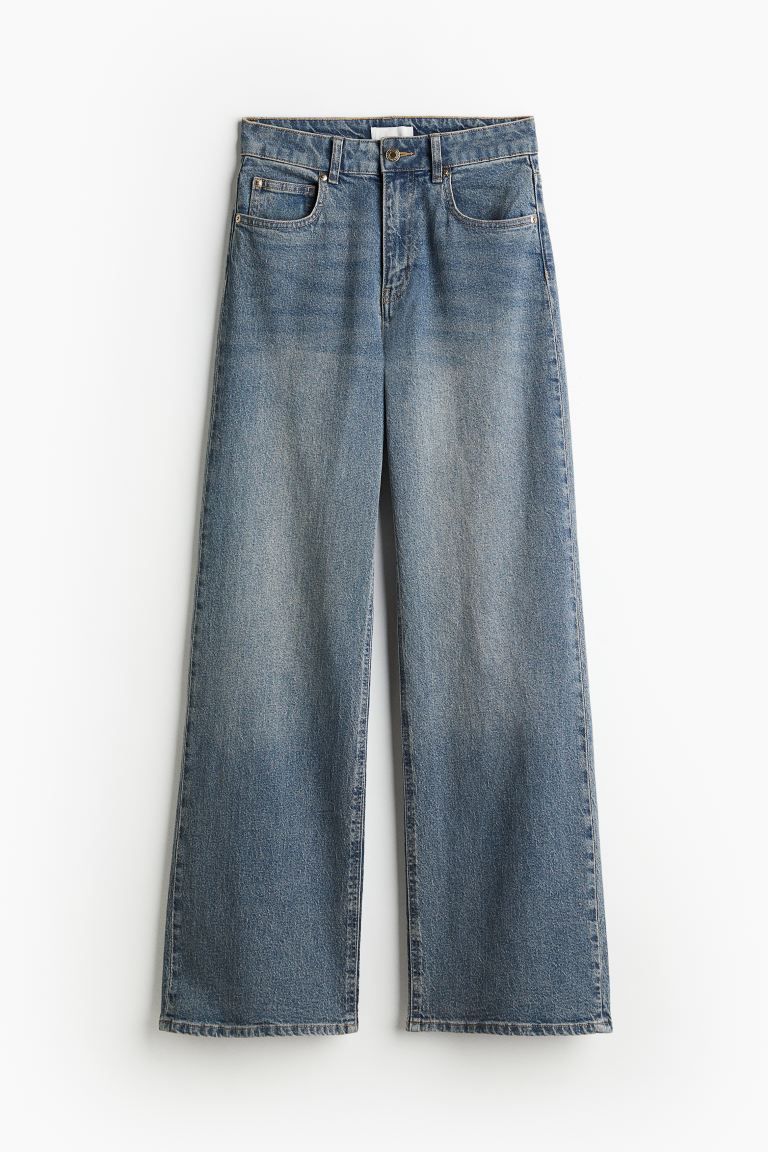 Wide High Jeans - Denimblau - Ladies | H&M DE | H&M (DE, AT, CH, DK, NL, NO, FI)