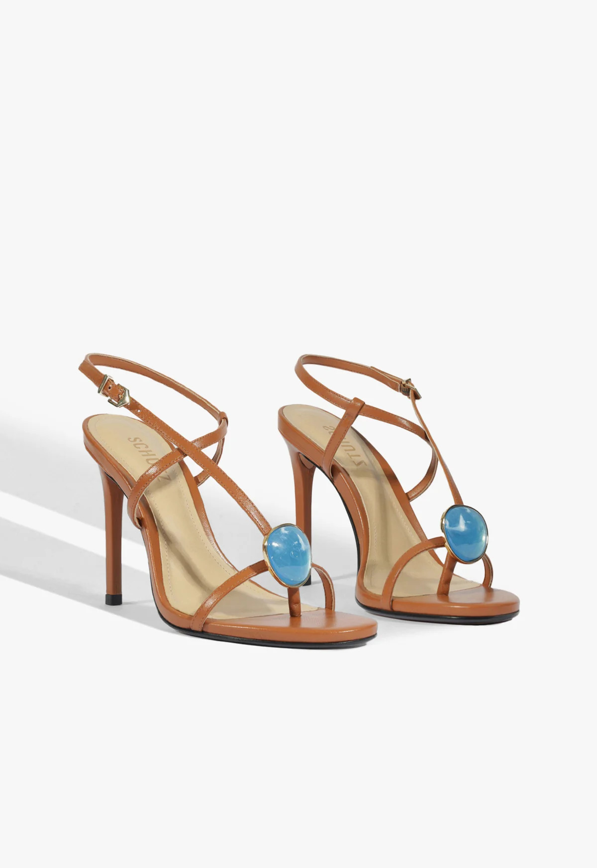 Azure Brown High Stiletto Heel Sandal | Schutz (US)