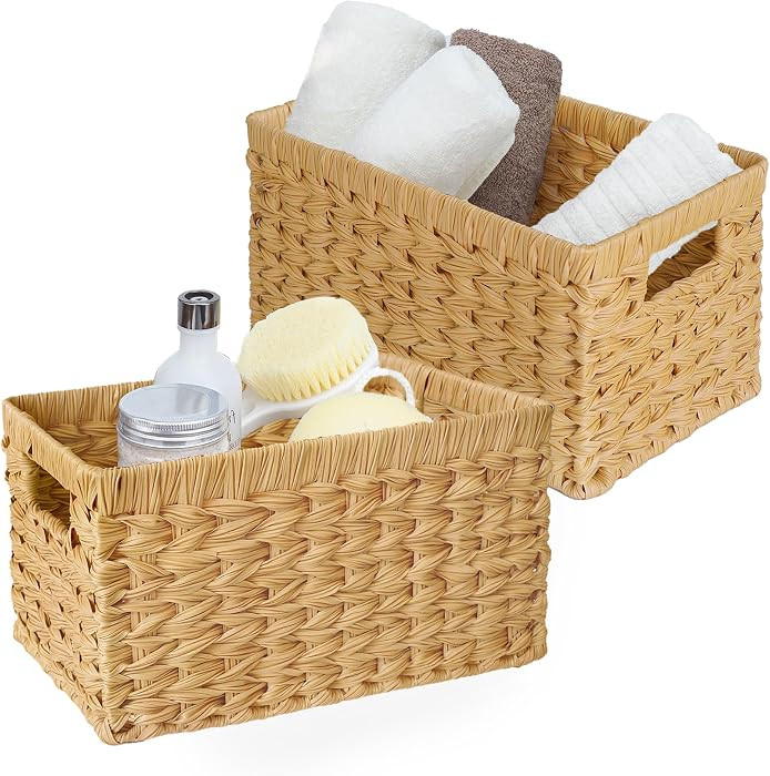 GRANNY SAYS Wicker Storage Baskets, Waterproof Woven Baskets, 2-Pack | Amazon (US)