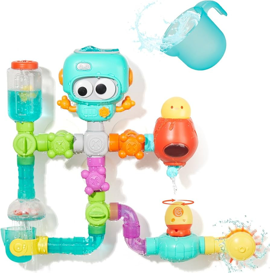 Bath Toys for Kids Ages 4-8, STEM 27 Pack | DIY Water Pipe Assembly Kit with Suction Cups | Mold-... | Amazon (US)