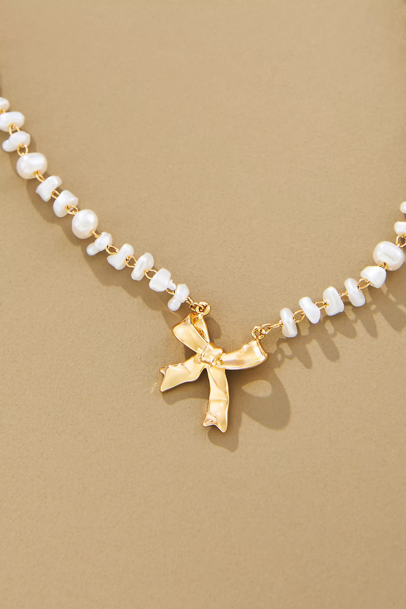 Mini Bow Pearl Necklace | Anthropologie (US)