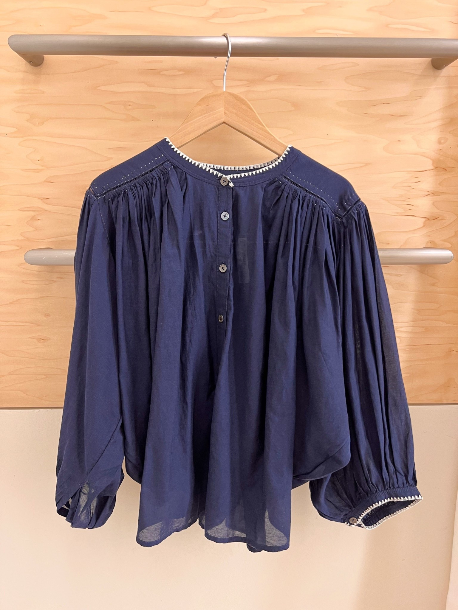 I popped into Madewell over the weekend and they have some really great pieces for fall. Love this balloon sleeve top! The navy color is so pretty and I love the embroidered details around the neckline and sleeves. Great to wear with jeans or pants and perfect for workwear and everyday outfits. The material is so light and airy which makes it perfect for fall outfits in warmer climates. Available in chocolate brown and red too. Lots of beautiful bags and shoes for fall too. Linked some of my favorites below! 

#LTKWorkwear #LTKxMadewell #LTKFindsUnder100