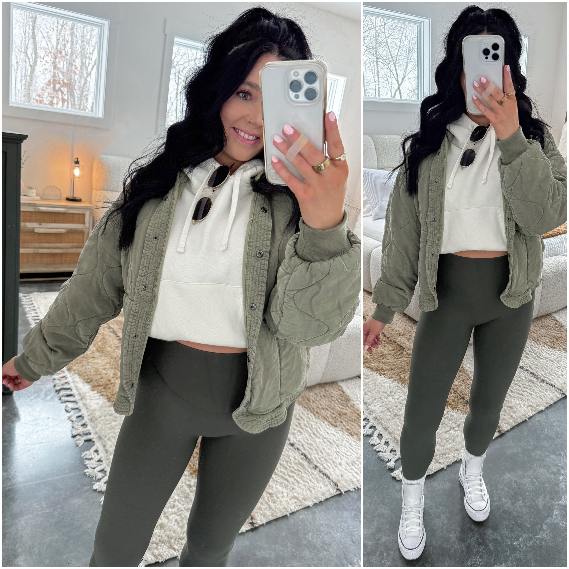 Bump Friendly Athleisure Outfit 🤍

Hoodie - small (eggshell white)
BlankNYC Jacket - small
Leggings - small
Bralette - medium

*I also linked a more affordable alternative option to this jacket - from amazon! 

I love a good comfy casual (& cute) athleisure outfit! These leggings are my all time favorite - they have no front seam and fit so well. 👏🏼 I paired them with this neutral hoodie (for a more oversized fit I'd size up one) and layered this quilted jacket over it! Finished the look with some white slouch socks & my platform converse for the perfect running errands OOTD. 

 

 

#LTKootd #LTKBump