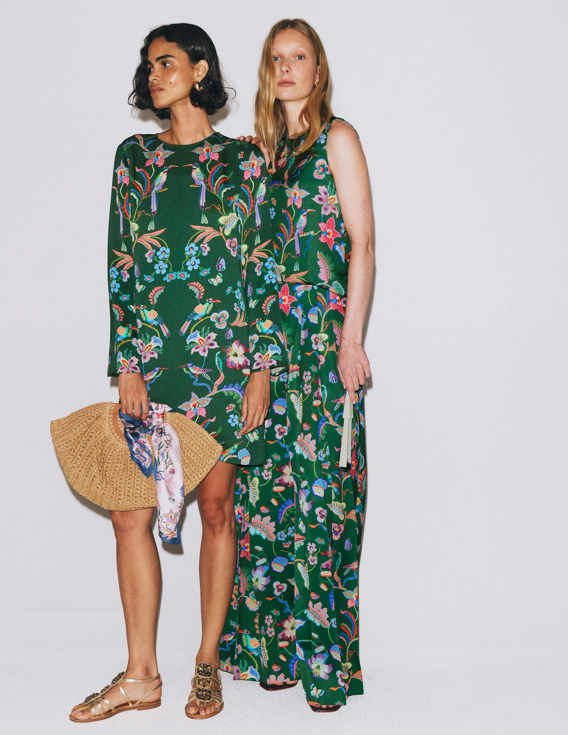 Regent Wide Leg Pants-Hunter Green, Orchid Canopy | Boden (US)