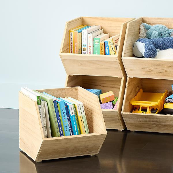 Wooden Stacking Bin | The Container Store
