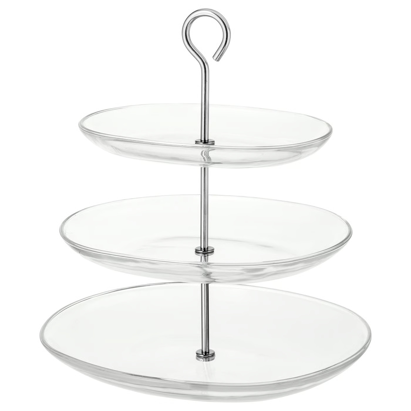 KVITTERA Serving stand, 3 tiers, clear glass/stainless steel | IKEA US