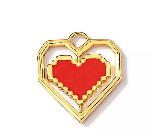 frkl. Love out Loud: Pixelated Spinning Heart Charm - QVC UK | QVC UK