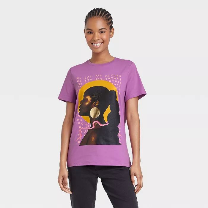 Black History Month Women's We Are The Future Short Sleeve T-Shirt - Purple | Target