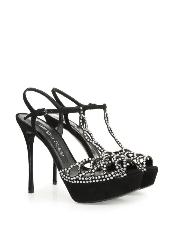 sr Mermaid 90mm crystal-embellished leather sandals | Farfetch Global