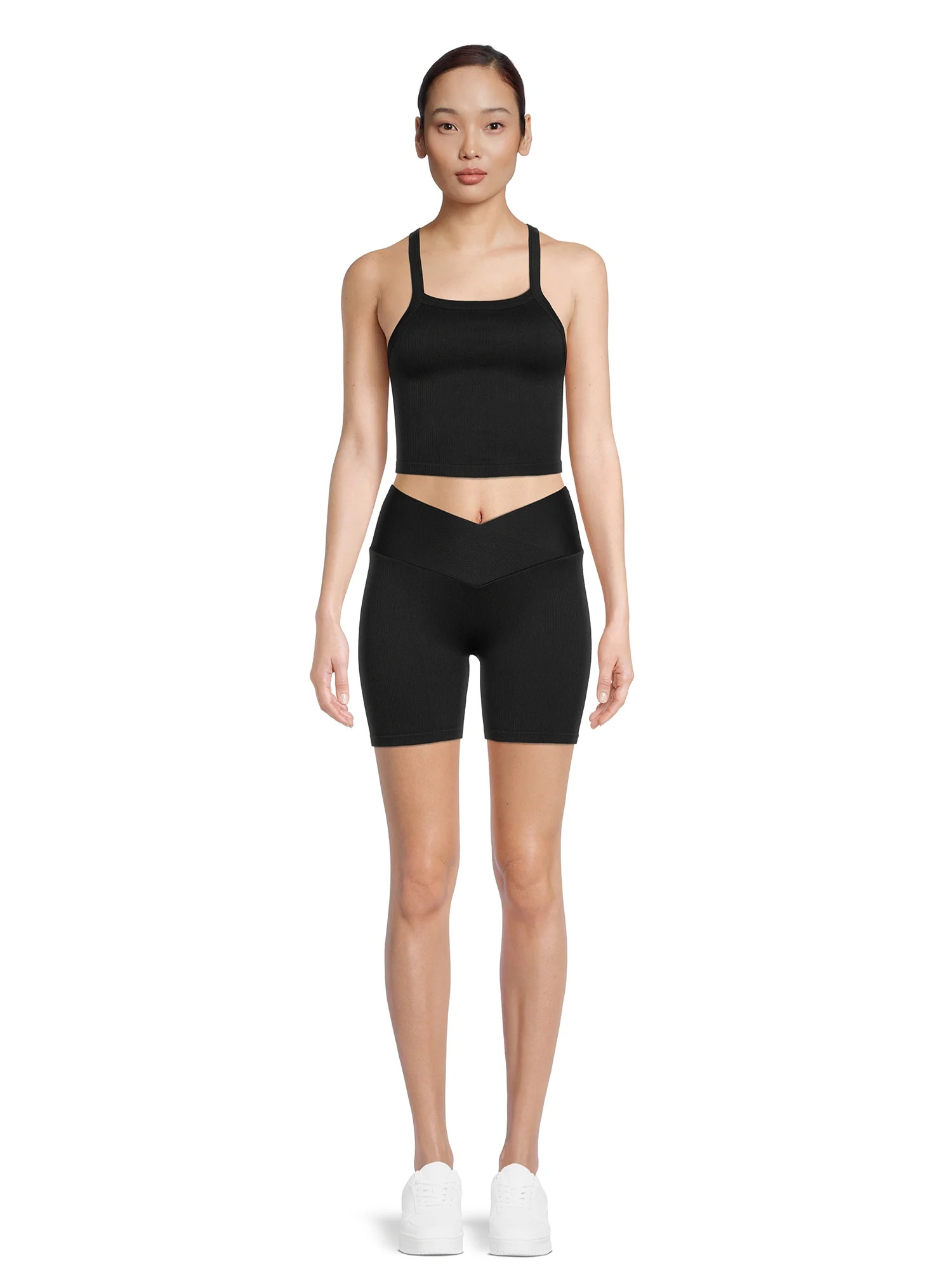 No Boundaries Juniors' Seamless Tank Top and Shorts Set, 2-Piece | Walmart (US)