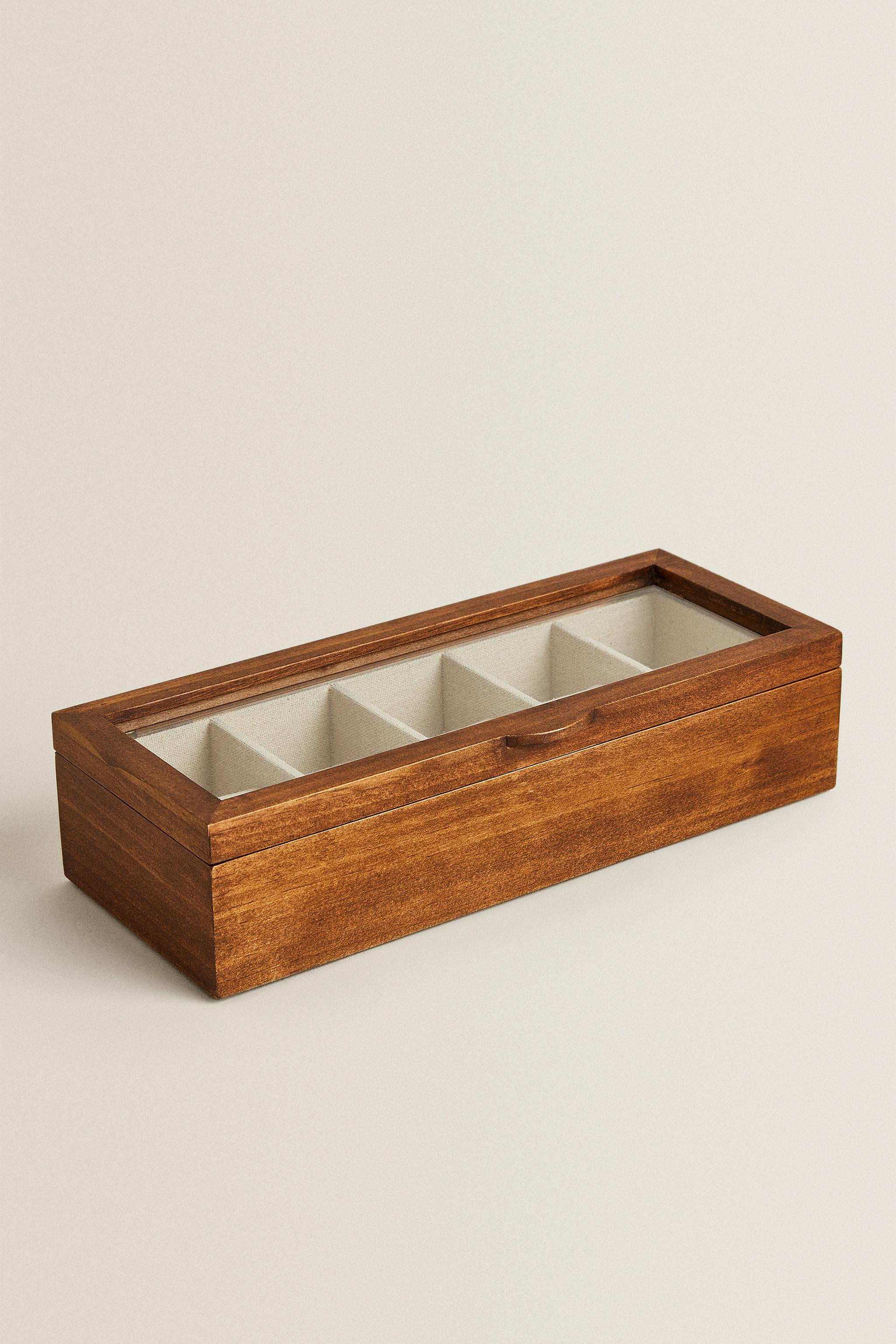 WOODEN AND LINEN WATCH BOX | Zara UK