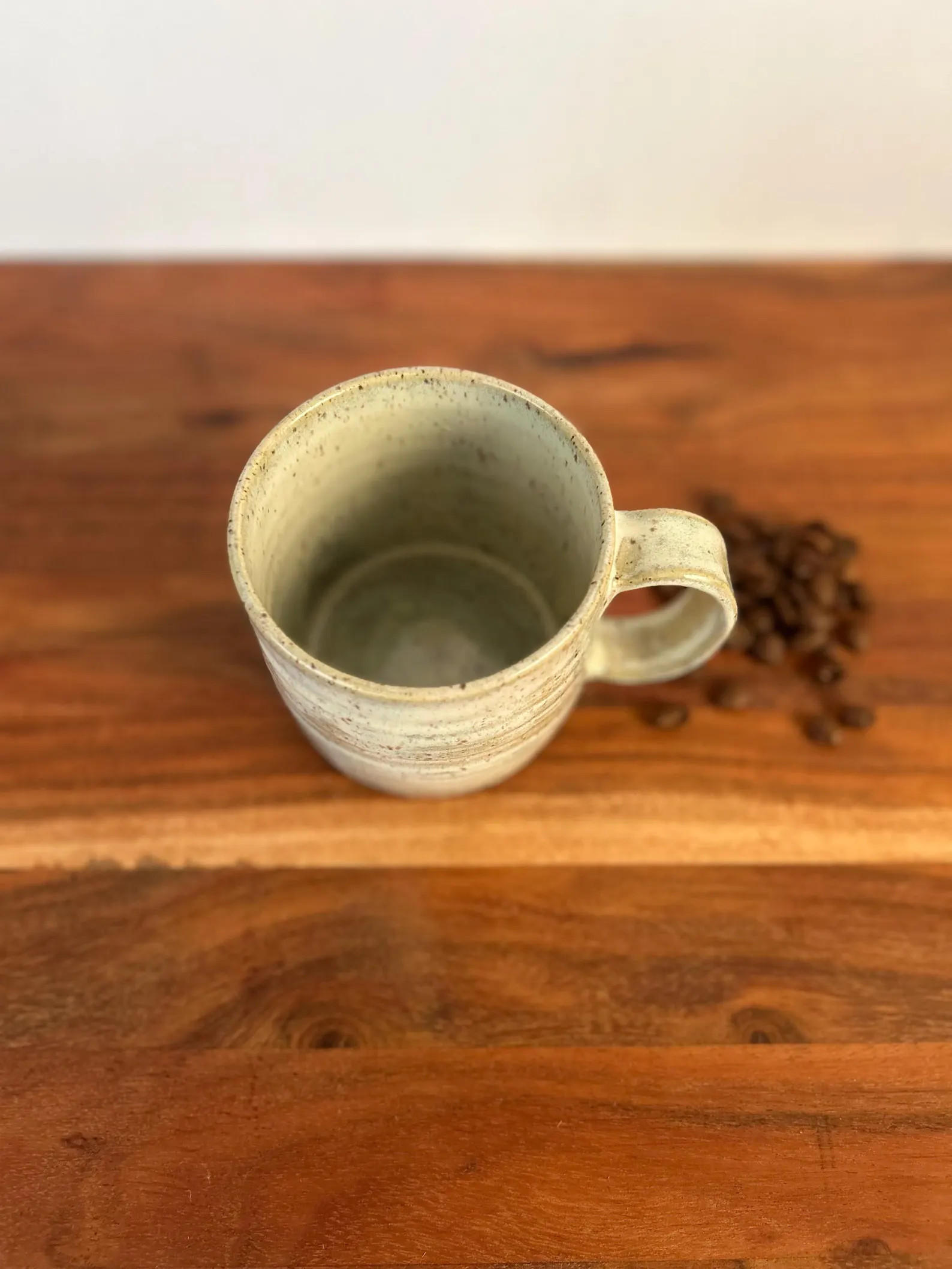 Handmade Pottery Mug Beige Carved Lines 12 oz | Etsy (Global)