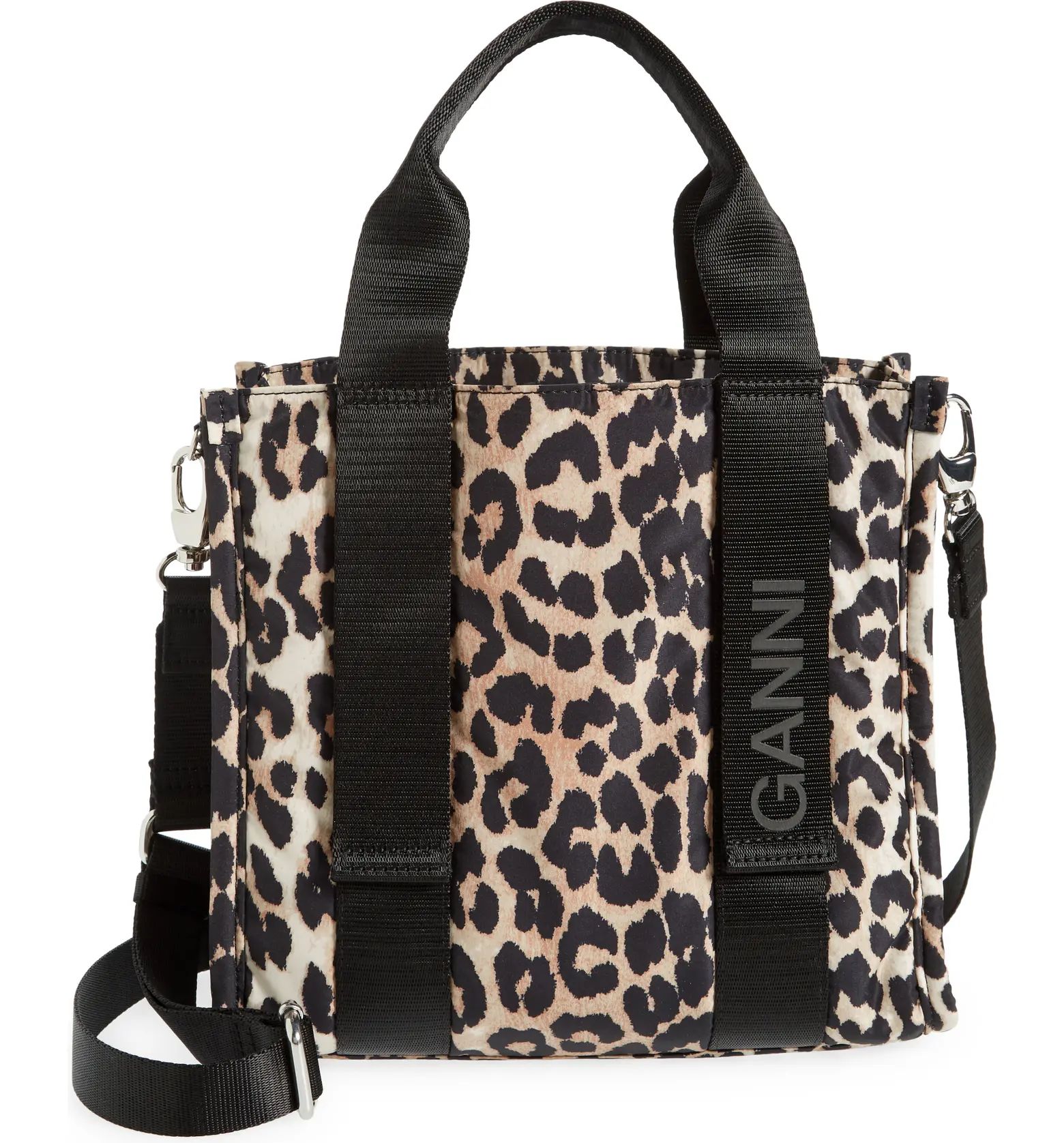 Small Leopard Print Recycled Polyester Tote | Nordstrom