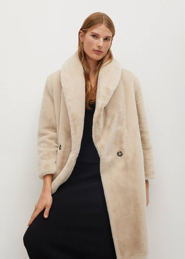 Fluffy long coat | MANGO (US)