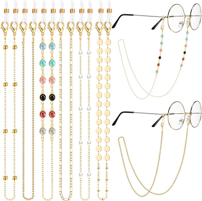 Frienda 6 Pieces Eyeglass Chains Glasses Chain Holder Lanyard for Women Beaded Eye Glasses Strap ... | Amazon (US)