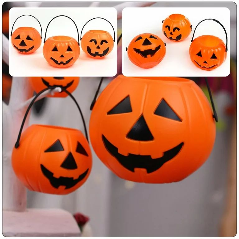 6Pcs Classic Halloween Pumpkin Buckets Creative Pumpkin Candy Holders for Party | Walmart (US)