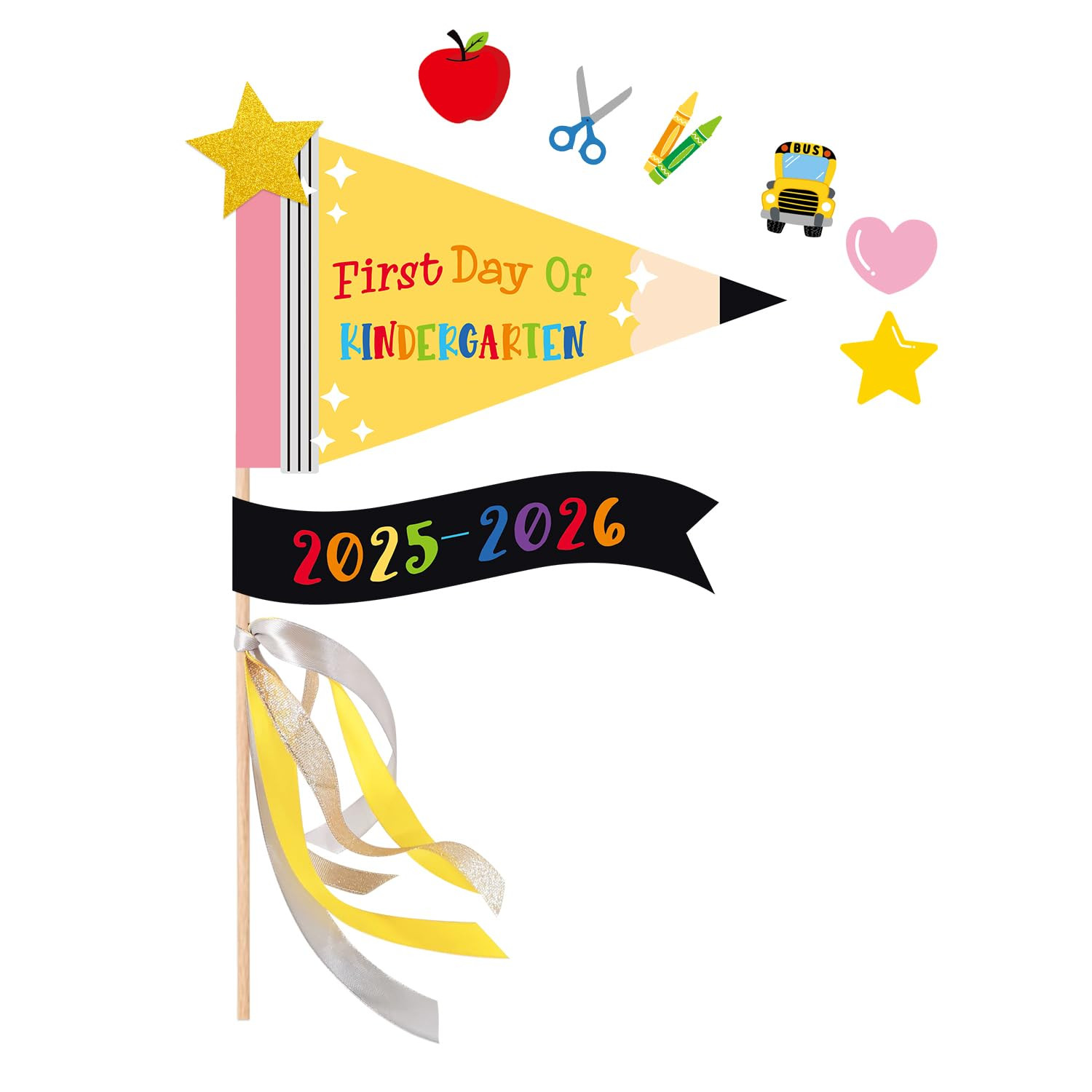 First Day of Kindergarten Pennant Flag for Kids,Kindergarten Back to School Photo Prop,Kindergart... | Amazon (US)