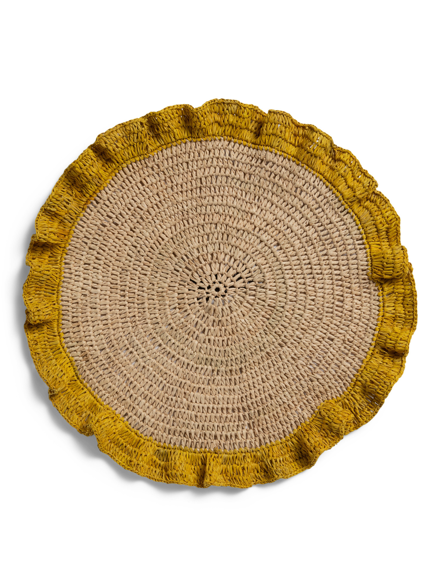 Ruffle Hand Woven Raffia Placemat | TJ Maxx