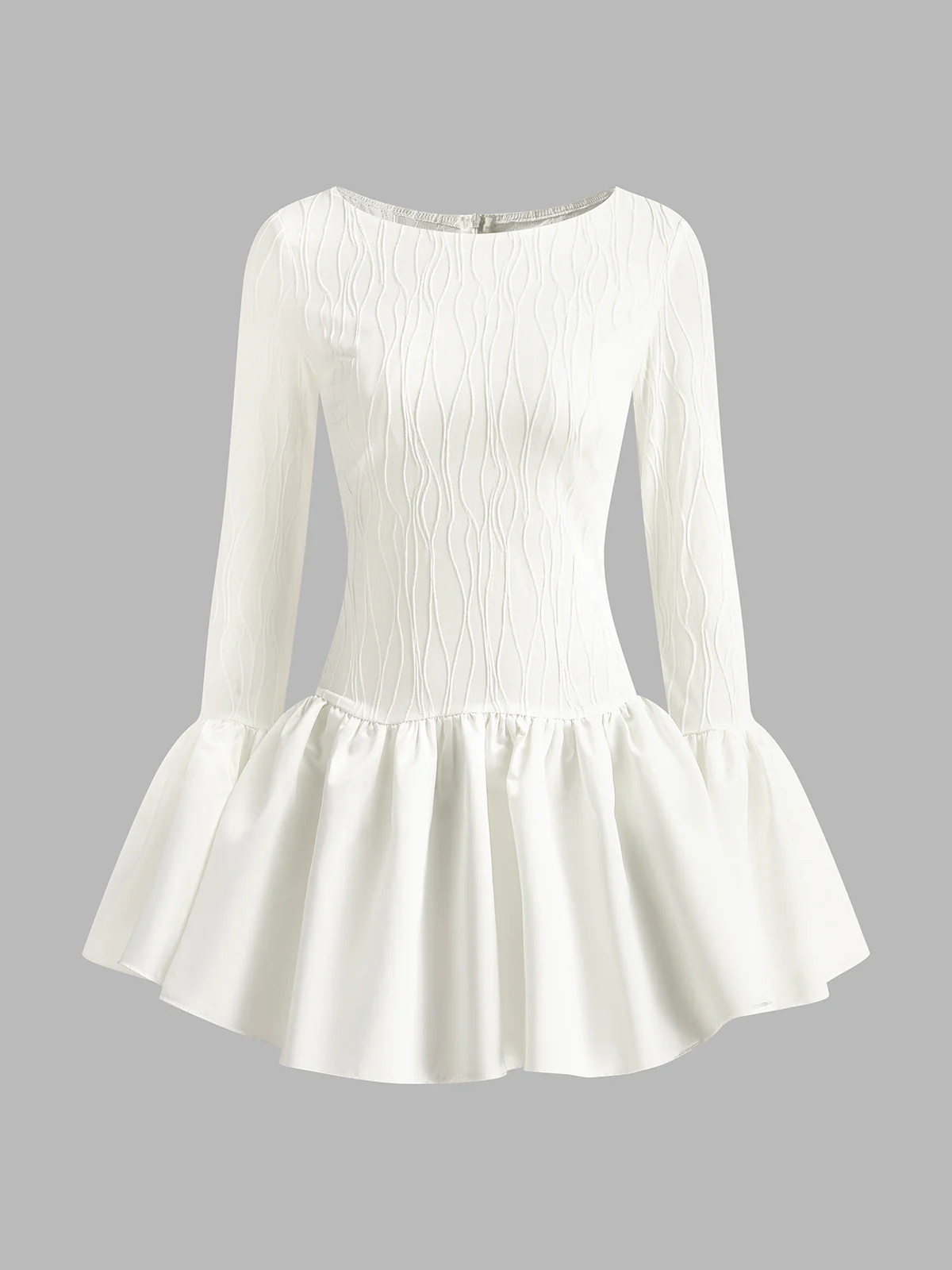 Piping Pleated Zipper Dress | Commense