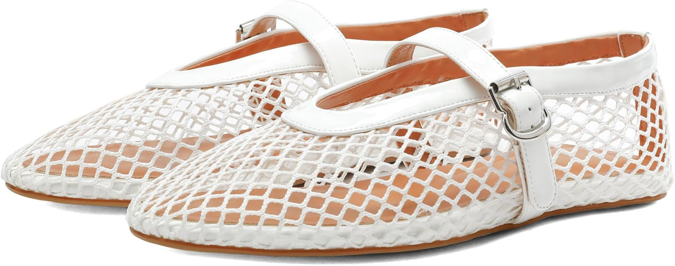 Women Mesh Ballet Flats Comfortable Round Toe Mary Jane Casual Ballerina Shoes | Amazon (US)