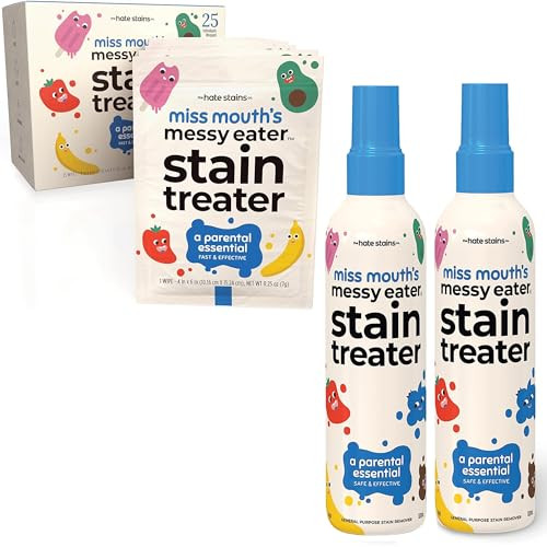 Miss Mouth's Messy Eater Stain Treater 4oz 2pack Stain Remover Spray and 25 pack of Stain Removing Wipes | Amazon (US)