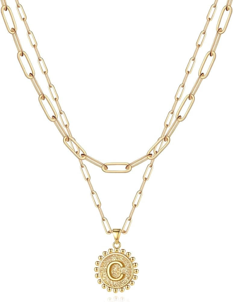 Yoosteel Mothers Day Gifts - Gold Initial Necklaces for Women, 14K Gold Plated Dainty Layering Pa... | Amazon (US)