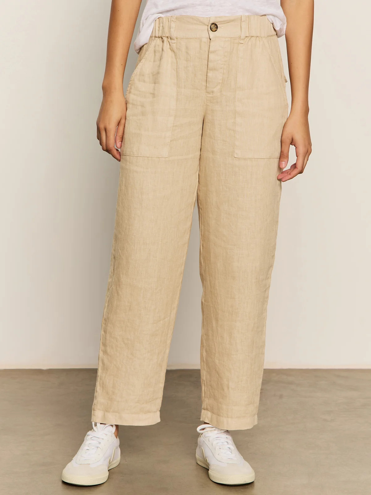 Relaxed Linen Cruiser Semi High Rise Pant Sandstone | Sanctuary Clothing